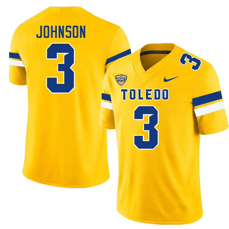 Diontae Johnson Toledo Jersey,Toledo Rockets #3 Diontae Johnson Jersey Youth College-Gold